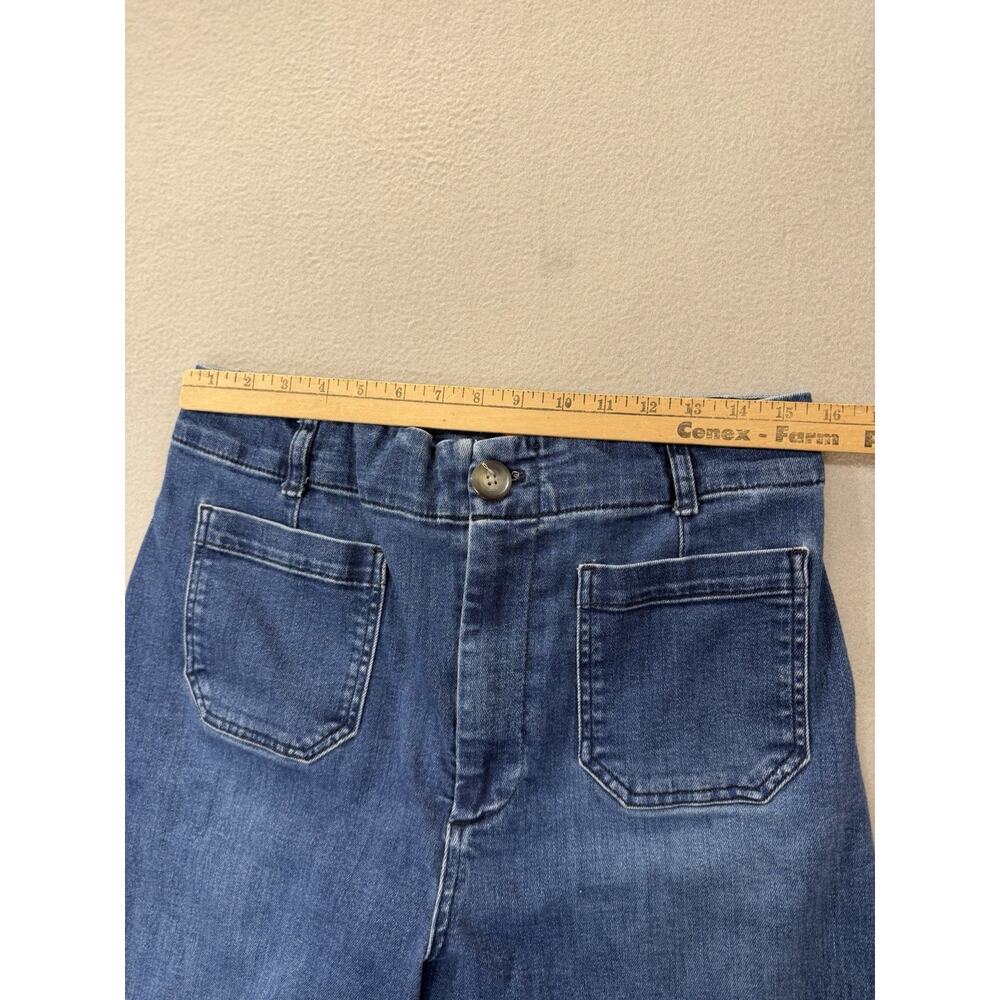 Pilcro The Skipper Jeans Womens 32 Anthropologie High Rise Wide Leg Patch Pocket - Picture 7 of 13